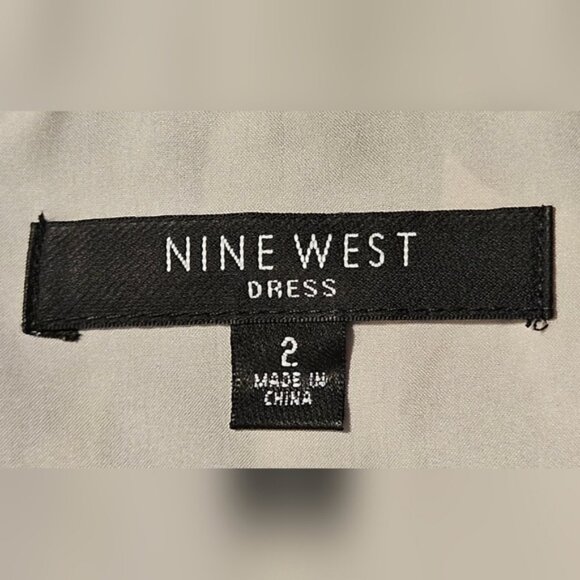 Nine West Floral Chiffon Dress – Size 2 Belted Sheer Sleeve Cocktail Dress - Picture 7 of 9